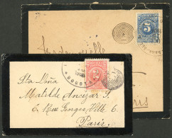 COLOMBIA: Couple Of Mourning Covers Sent From Bogotá To Paris In OC/1906 Franked With 2c. And 5c., Very Nice! - Kolumbien