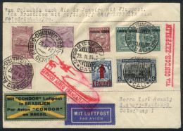 COLOMBIA: ZEPPELIN + MIXED POSTAGE: Cover Sent By Airmail From Cali To Rio De Janeiro On 29/FE/1932, And From There Forw - Colombie