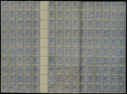 CUBA: Yvert 31, 1879 25c. Ultramarine Gray, Spectacular Block Of 130 Examples Containing 10 Gutter Pairs, With Some Stai - Autres & Non Classés