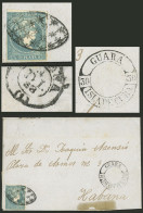 CUBA: 4/DE/1858 GUARA - Habana, Entire Letter Franked With ½ Real Plata, With Adhesive Tape Mark Below, Else Very Fine! - Otros & Sin Clasificación