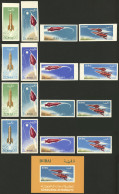 DUBAI: Sc.C28/C35, 1964 Space Exploration, The Set Of 8 Values Perforated And IMPERFORATE + Imperf S.sheet, All MNH And  - Dubai