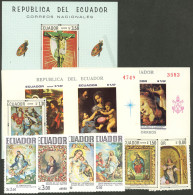 ECUADOR: Small Lot Of Varied Souvenir Sheets And Stamps, Topic Paintings, MNH And Of Excellent Quality! - Equateur