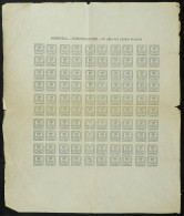 SPAIN: Sc.221A, 1876 ¼c. Green, Complete Sheet Of 100 Examples, MNH With With Some Creases, Very Attractive! - Autres & Non Classés