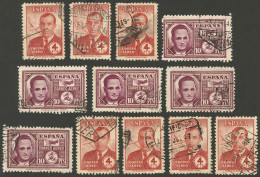 SPAIN: Yvert 231/2, 1945/6 Heroes Of Military Aviation, 5 Complete Used Sets Of VF Quality, Low Start! - Other & Unclassified