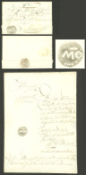 SPAIN: Circa 1800, Official Entire Letter Sent From MONTMELÓ To Granollers With Attractive Circular Mark In Negative App - Autres & Non Classés