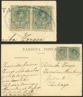 SPAIN: 7/JUL/1911 LA TOJA - Santiago, Postcard Franked With 10c., Attractive Blue Oval "CARTERÍA DE LA TOJA - PONTEVEDRA - Autres & Non Classés