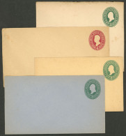 UNITED STATES: 4 Old Postal Stationery Envelopes, Unused, Of Fine To Very Fine Quality! - Other & Unclassified