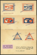 UNITED STATES: 1936 "Rocket Flight" 3 Covers With Cinderellas Of Rocket Flights Commemorating The New York Intl. Philate - Poststempel