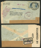 UNITED STATES: Cover Sent From Brazil To Philadelphia, With Arrival Mark Of 1/JUL/1942, With Censor Labels And Opened By - Marcofilia