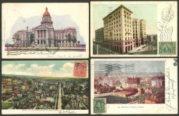 UNITED STATES: Colorado, DENVER: 8 Old Postcards With Very Good Views, Almost All Sent To Argentina Between 1905 And 190 - Denver