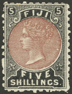 FIJI: Sc.45, 1878/90 5Sh. Perf 10, Mint With Original Gum, VF! - Fidschi-Inseln (...-1970)