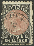 FIJI: Sc.45, 1878/90 5Sh. Perforation 10, Used, VF Quality! - Fidji (...-1970)