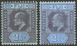 FIJI: Sc.62, 1903 2½p., 2 Mint Examples, DIFFERENT Shades, VF! - Fiji (...-1970)