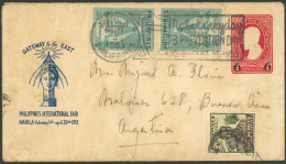 PHILIPPINES: 6c. Stationery Envelope + Additional Postage (total 18c.), Sent From Manila To Argentina On 2/SE/1953, Inte - Filippijnen