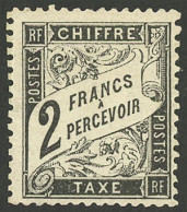 FRANCE: Sc.J24, 1882/92 2Fr. Black, Mint, VF Quality, Rare, Low Start! - Andere & Zonder Classificatie