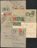 FRANCE: 5 Covers And Cards Used Between 1900 And 1943, Interesting! - Sonstige & Ohne Zuordnung