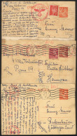 FRANCE: 3 Postal Cards Sent To Germany Between 1941 And 1942, With Interesting CENSOR Marks, Very Nice! - Sonstige & Ohne Zuordnung
