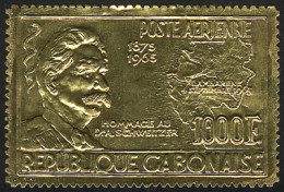 GABON: Sc.C39, 1965 Albert Schweitzer, Gold Foil, MNH, Excellent And Rare! - Autres & Non Classés