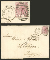 GREAT BRITAIN: 2/AP/1878 London - Lisboa: Entire Letter Franked By Sc.67 Plate 10 (US$115 On Cover), VF Quality! - Other & Unclassified