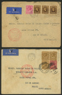 GREAT BRITAIN: 2 Airmail Covers Sent To Rio De Janeiro In 1936 Via Germany (DLH), Interesting! - Other & Unclassified