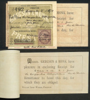 GREAT BRITAIN: Receipt Of 2/DE/1890 Of Companhia Petropolitana Rio De Janeiro, For £944 14S. 1p., With An Affixed Revenu - Erinnofilia