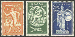 GREECE: Yvert 66/68, 1954 NATO 5th Anniversary, Cmpl. Set Of 3 MNH Values, VF Quality! - Sonstige & Ohne Zuordnung