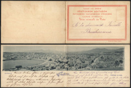 GREECE: PIRAEUS: General View, DOUBLE Postcard Circa 1900, VF Quality! - Grèce