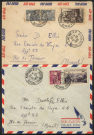 FRENCH GUIANA: 2 Covers Sent From Cayenne To Brazil In 1952, Franked With French Stamps, Interesting! - Sonstige & Ohne Zuordnung