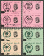 HAITI: NOTABLE VARIETY: Yvert 591/2 + A.361/2, 1968 Mexico Olympic Games, The Set Of 4 Values In Vertical Pairs, The Bot - Haïti