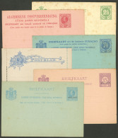 NETHERLANDS: 6 Old Postal Stationeries, Including 3 Of Curazao (one Card Is Double, 5+5c.), 2 Cards Of Netherlands With  - Other & Unclassified