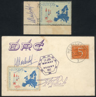 NETHERLANDS: Card Flown By ROCKET On 20/JA/1962 + Special Cinderella, All With Signatures, Interesting! - Sonstige & Ohne Zuordnung