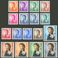 HONG KONG: Yvert 194/208, 1962/7 Elizabeth II, Complete Set Of 15 MNH Values, Also Additional Examples Of The 30c. And 6 - Altri & Non Classificati