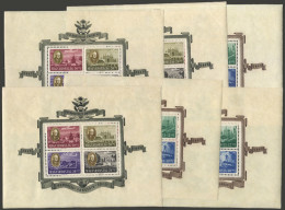 HUNGARY: Yvert 14/15, 1947 Roosevelt, Cmpl. Set Of Perforated S.sheets, 2 MNH Sets + Another Set Lightly Hinged, Several - Andere & Zonder Classificatie