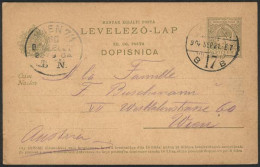 HUNGARY: 5f. Postal Card Sent To Wien On 21/SE/1904, VF Quality! - Autres & Non Classés