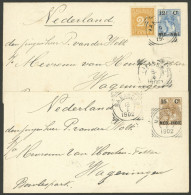 NETHERLANDS INDIES: Provisional Stationery Envelopes Of 15c. And 12½c. + 2½c. Additional Postage, Sent From MAKASSAR To  - Indie Olandesi