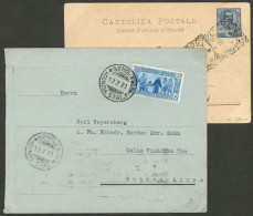 ITALY: Postcard Sent From Genova To Paris In 1904 + Cover To Argentina In 1931, VF! - Non Classificati