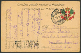 ITALY: 19/SE/1916 War Front - Argentina, Card With Military Free Frank Sent To Buenos Aires, VF Quality, Rare Destinatio - Sin Clasificación