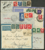 ITALY: 5 Airmail Covers Sent By L.A.T.I. To Argentina Between 1938 And 1940, One Registered, Very Fine General Quality! - Unclassified