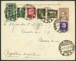 ITALY: Argentine 5c. Stationery Envelope With Italian Franking Of 1.35L. Sent From Genova To Buenos Aires On 2/JUL/1939, - Unclassified