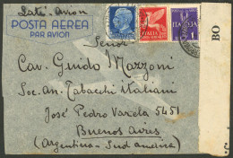 ITALY: 21/JA/1941 Bologna - Argentina, Airmail Cover (LATI) Franked With 13L., Censored, Arrival Backstamp Of Buenos Air - Unclassified