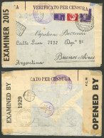 ITALY: 14/NO/1941 Milano - Argentina, Airmail Cover (LATI) Franked With 13L., With Several Censor Labels And Marks, Arri - Unclassified