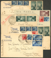 ITALY: 5 Airmail Covers Sent To Argentina Between 1946 And 1947, Fine To Very Fine General Quality! IMPORTANT: Please Vi - Non Classés