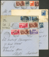 ITALY: 5 Covers Sent To England In 1946 Franked With 15L., 30L., 35L. And 36L., VF! - Ohne Zuordnung