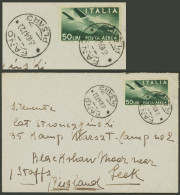 ITALY: 15/OC/1947 Fano - England, Cover Franked With Airmail Stamp Of 50L. Green, Excellent Quality! - Unclassified