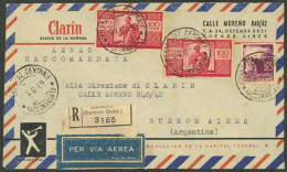 ITALY: 25/JUN/1949 Milano - Argentina, Registered Airmail Cover With Very Nice Postage Of 220L., Very Fine Quality! - Ohne Zuordnung