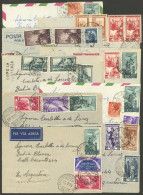 ITALY: 9 Airmail Covers Sent To Argentina Between 1951 And 1957 With Attractive Postages, Several With Small Defects, Ot - Ohne Zuordnung