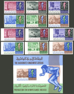 JORDAN: Sc.538/538R + 538F, 1967 Mexico Olympic Games, Complete Set Of 6 Perforated And IMPERFORATE Values + S.sheet, MN - Jordanien