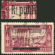 LEBANON: Sc.88, 1928 1p. With VARIETY: E Of Republique Missing" In The Overprint, Used, VF!" - Libano