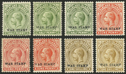 FALKLAND ISLANDS/MALVINAS: Sc.MR1/MR3, 1918/20 Stamps Overprinted "WAR STAMP", The Set Of 3 Values, We Include Several S - Falklandinseln