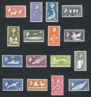 FALKLAND ISLANDS/MALVINAS - SOUTH GEORGIA: Yvert 9/24, 1963/9 Fauna, Complete Set Of 16 Values, Excellent Quality, Yvert - Falkland Islands